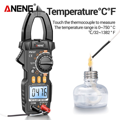 Aneng PN107 Pro Digital Clamp Meter 600V AC Volt Multitester NCV Bazer