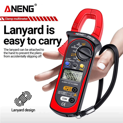Aneng PN106 Pro Digital Clamp Meter 600A Series AC DC Frekuensi Ori