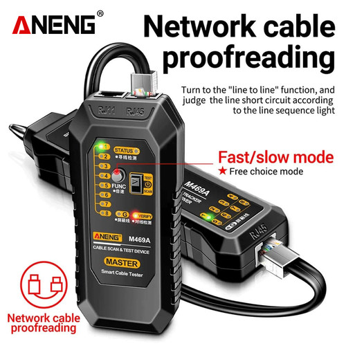 Aneng M469A Smart Network Cable Tester RJ45 RJ11 LAN Cable Tester Ori