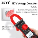 ZOYI ZT-QS4 Tang Amper True Rms 4000 Count AC Current Diode NCV Auto
