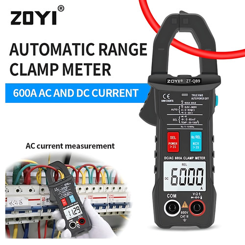 ZOYI ZT-QB9 Auto Range Clamp Meter Tang Ampere AC Dan DC Current 600A