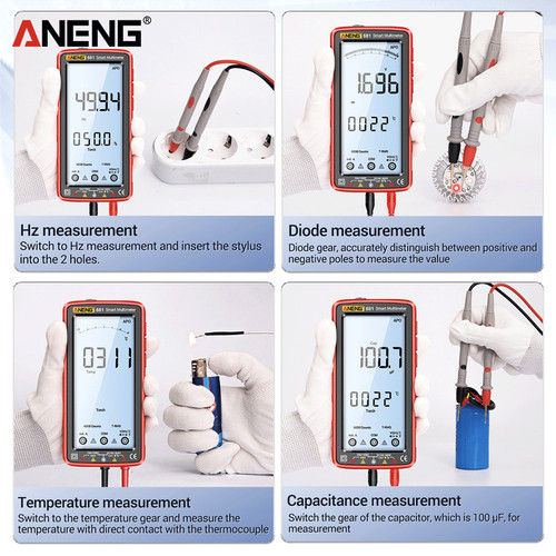 Aneng 681 Pro Smart Anti-burn Rechargeable Multimeter Hz Diode Ori