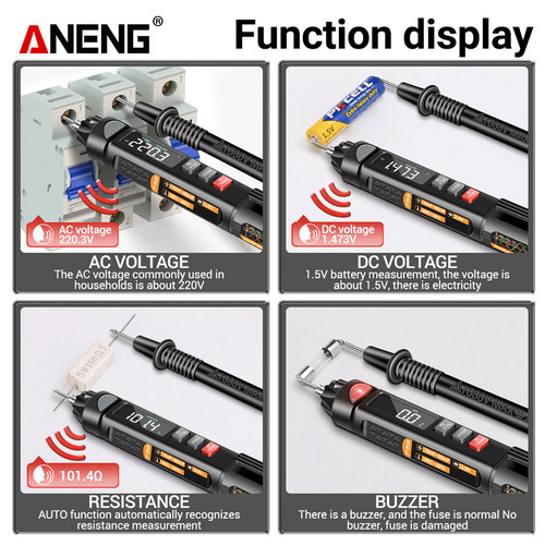 Aneng A3009 Digital Intelligent Voice Broadcast Multimeter Sensor Pen