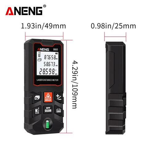 Aneng B60 Laser Distance Pengukur Jarak 60 Meter Rangefinder Original