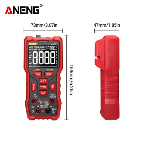 Aneng AN82 Multimeter Digital Profesional 9999 Kapasitor NCV Original