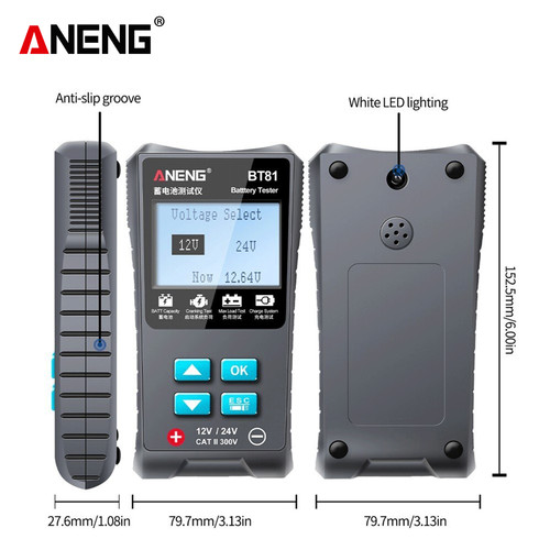 Aneng BT81 Tester Baterai Mobil 12V/24V 100 Hingga 1700CCA Original