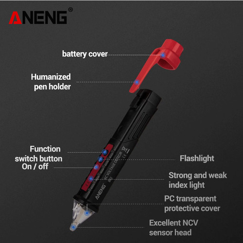 Aneng VD802 Tespen Detektor Voltase Alat Cek Arus Listrik Original