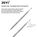 ZOYI ZT-T12-ILS Mata Solder T12 Heating Element Electric Soldering Iron Tip Silver