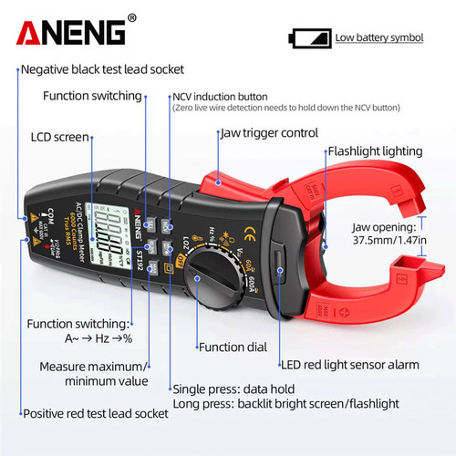 Aneng ST192 Digital Multimeter Low Impedance Tester Ammeter Original