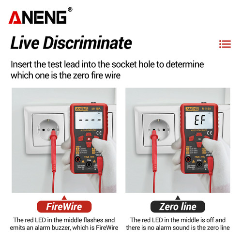 Aneng M118A Tester Multimeter Mini Digital Otomatis True Rms Original