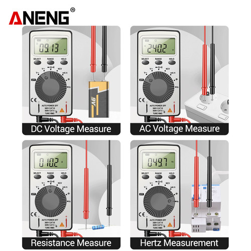Aneng AN101 Multimeter Digital Saku LCD AC/DC Portabel Original