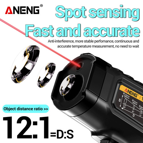 Aneng TH202 Thermometer Gun Infrared Laser Car Test Non Contact IR Laser Heat Temperature
