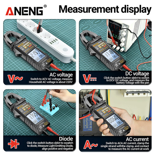 Aneng PN109 Pro Smart 600A High AC Current Clamp Meter Touch Screen Display Tester 4000 Counts