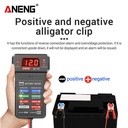 Aneng BT-172 12V Digital Battery Tester Car Battery Indicator with Alligator Clips LED Battery