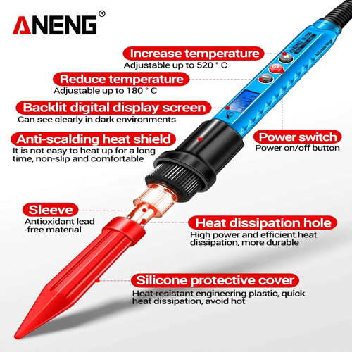 Aneng SL106 Electric Soldering 60W Irons Adjustable Temperature 220V