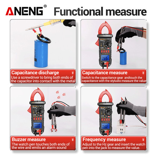 Aneng PN128 Pro Digital Clamp Meter AC Current NCV Multimeter Ammeter