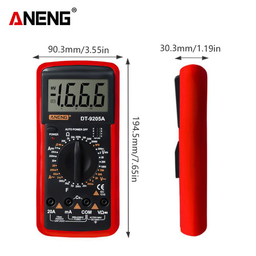 Aneng DT9205A Multimeter Digital Diode Continuity Capacitor Original
