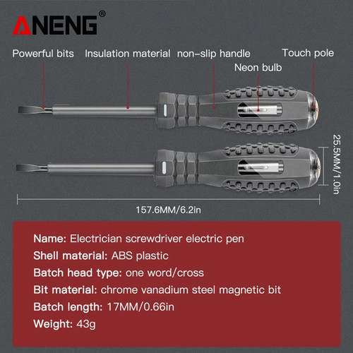 Aneng B04 Obeng Tespen Screw Slotted Strong Magnetik Bits Non-Slip