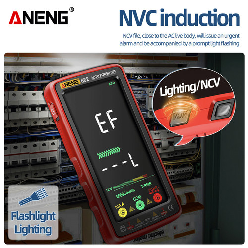 Aneng 682 Smart Digital Multimeter 6000 Counts AC DC Usb Charging Ori