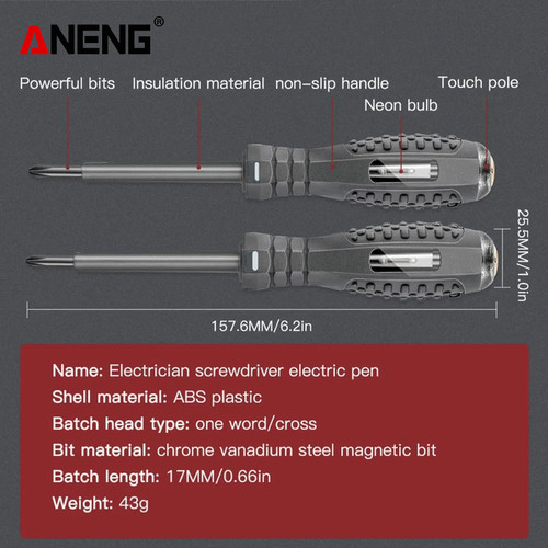 Aneng B04 Obeng Tespen Screw Phillips Strong Magnetik Bits Non-Slip
