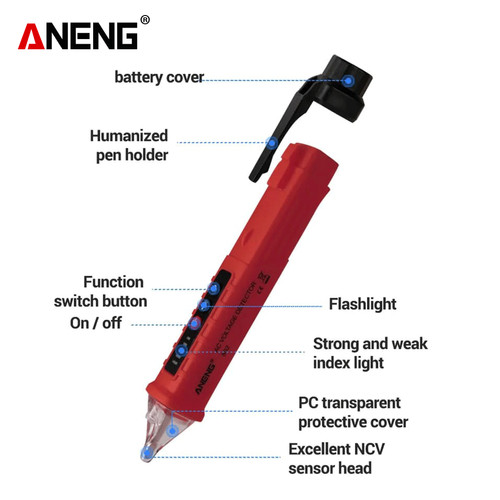 Aneng VD802 Tes Pen Alat Penguji Tegangan Listrik Test Pen 12V-1000V