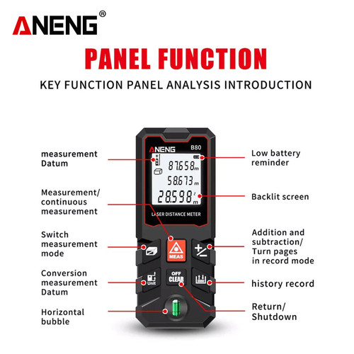 Aneng B80 Alat Portable Laser Pengukur Jarak Jauh 80 Meter Original