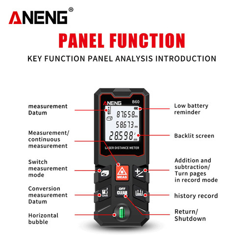 Aneng B60 Laser Distance Pengukur Jarak 60 Meter Rangefinder Original