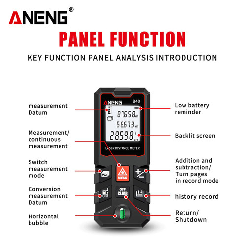 Aneng B40 Meteran Digital Laser Rangefinder Inframerah 40M Original
