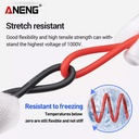 Aneng PT1034 Kabel Multimeter Digital 20A Silicon Rubber Wire Original