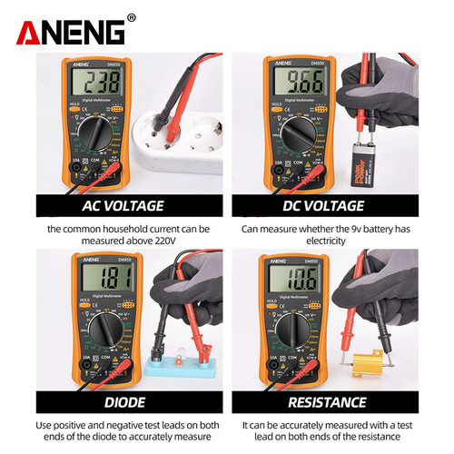 Aneng DM850 Multimeter Digital Mini AC DC Buzzer Test Original