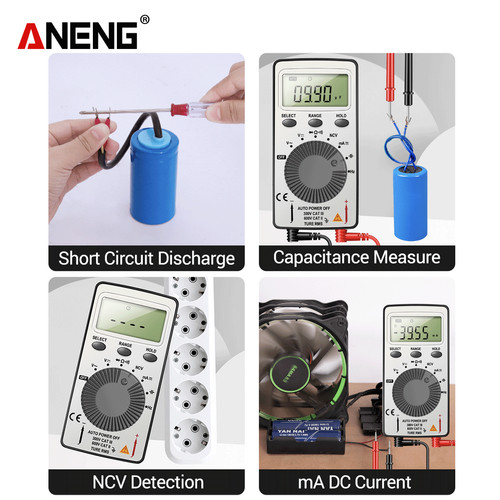 Aneng AN101 Multimeter Digital Saku LCD AC/DC Portabel Original