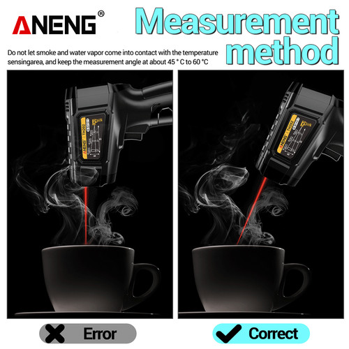 Aneng TH202 Thermometer Gun Infrared Laser Car Test Non Contact IR Laser Heat Temperature