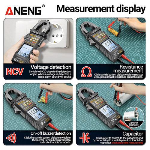 Aneng PN109 Pro Smart 600A High AC Current Clamp Meter Touch Screen Display Tester 4000 Counts