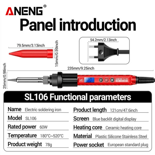 Aneng SL106 Electric Soldering Iron 220V  Adjustable Temperature 60W