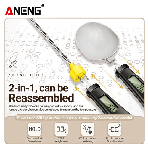 Aneng HTC-6 2 in 1 Timbangan Dapur Sendok & Electonic Thermometer
