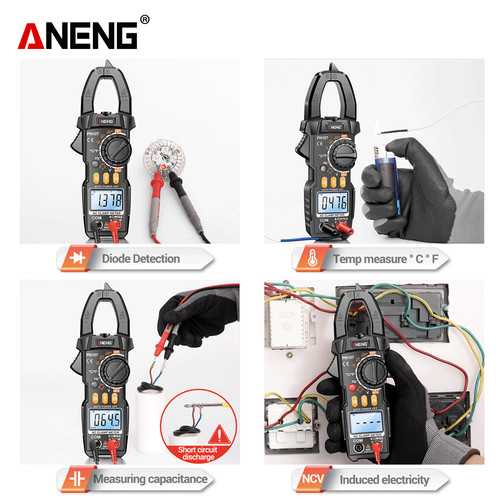 Aneng PN107 Pro Digital Clamp Meter 600V AC Volt Multitester NCV Bazer