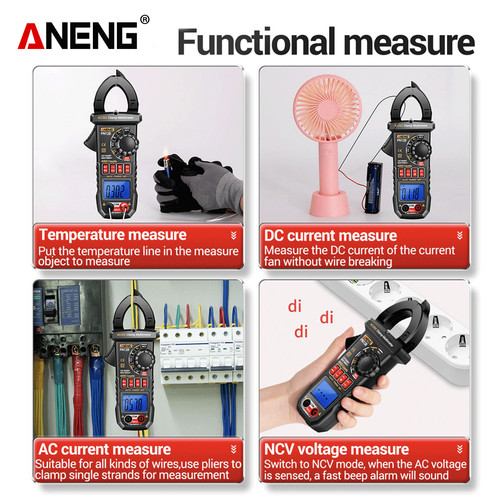 Aneng PN128 Pro 4000 Counts Digital Clamp Meter AC Current Multimeter