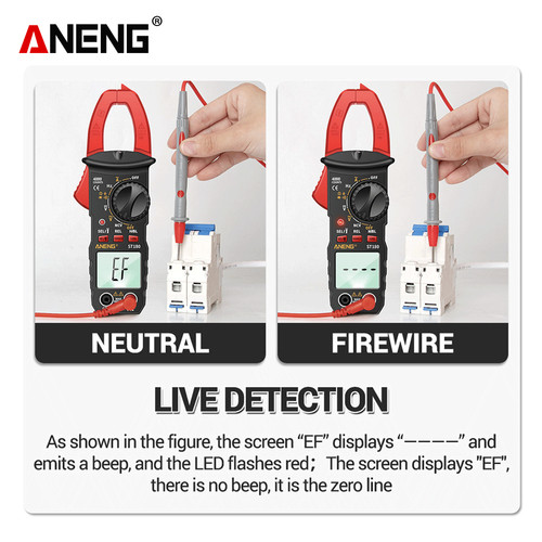 Aneng ST180 Clamp Meter Multitester Digital Tang Amper Light Original