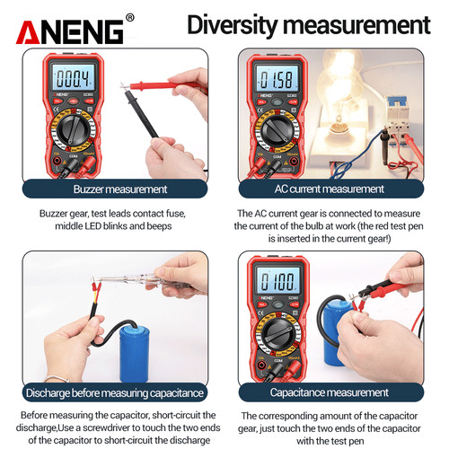 Aneng SZ302 Multimeter Digital AC DC Tester NCV Detektor Original