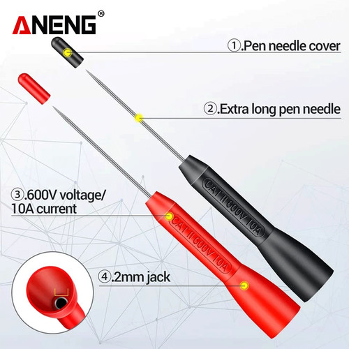 Aneng PT2002 Pin Isolasi Jarum Tindik Multimeter 10 A 600V Original