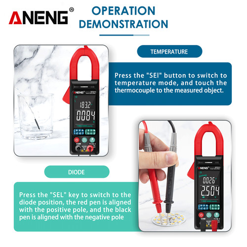 Aneng ST211 Tang Amper Multimeter Tester Digital AC/DC Original