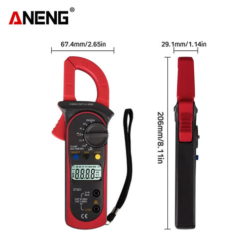 Aneng ST201 Tang Ampere 400A AC Digital Clamp Meter Original