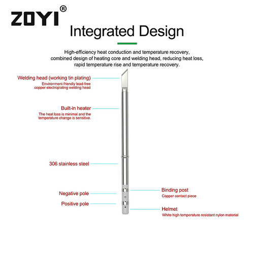 ZOYI ZT-T65-KR Mata Solder T65 Heating Element Electric Soldering Iron Tip Silver