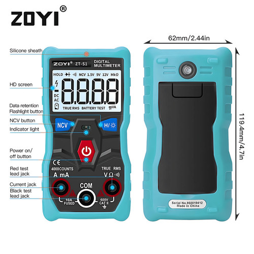 ZOYI ZT-S1 600V Digital Multi Meter AC/DC 4000 Counts MULTI TESTER METER SMART / MULTITESTER BESAR/DIGITAL/KECIL / MULTITESTER