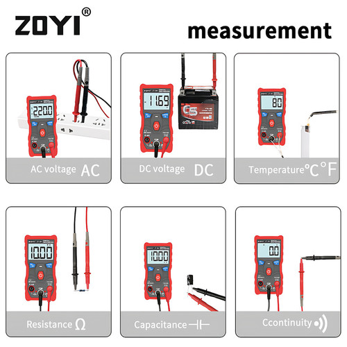 ZOYI ZT S6+ Multi meter Digital Auto Ampere AC DC Auto Capasistor AC DC Volt Resistor Buzzer Diode