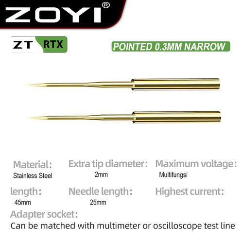 ZOYI ZT RTX Sambungan Jarum Pin Lancip Multimeter Multitester Emas 2pc
