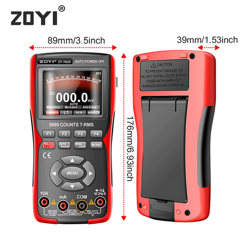 ZOYI ZT-702S Digital Oscilloscope Multimeter 48M/S 10MHZ PC Waveform