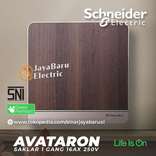 Saklar SCHNEIDER AvatarOn Avatar On 1Gang 1 Gang 1 Arah Hotel Wood Kayu