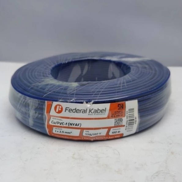 Kabel Listrik FEDERAL NYAF 2.5 1x2.5 1x2,5 mm Serabut roll 100m