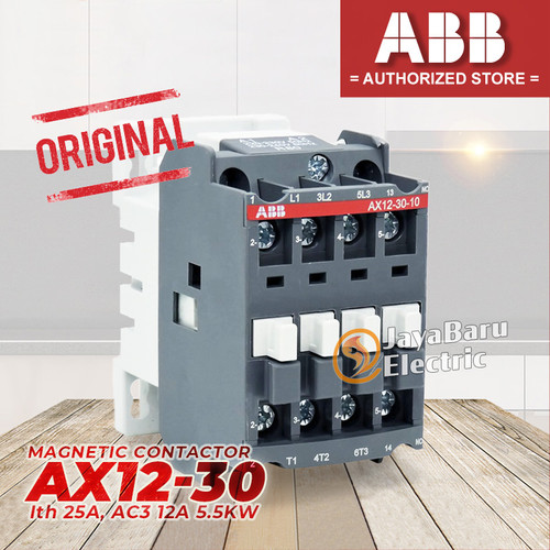 Kontaktor Contactor ABB AX12 AX12-30-10 AX12-30-01 24V 110V 220V 380V